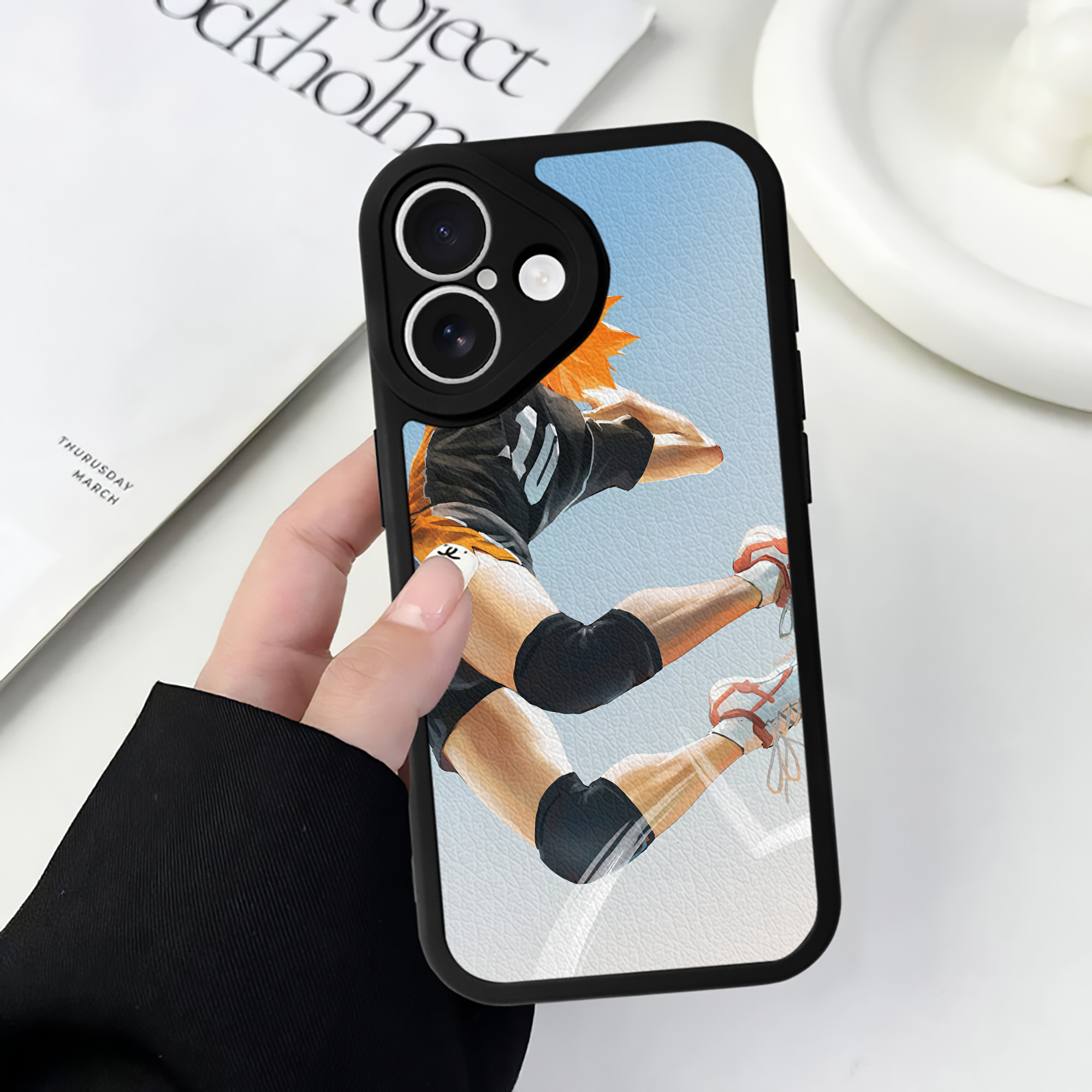 （画像用） ハイキュー!! Haikyu!! 【iPhone 16シリーズ対応】シリコンスマホケース（レザー調） 材質：シリコン